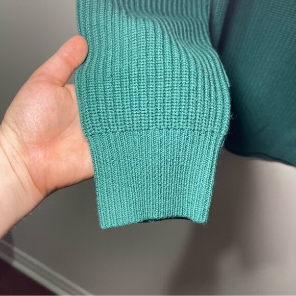 Aritzia Wilfred Green Montpellier Merino Wool Fold Neck Pullover Sweater in XS - Picture 7 of 11